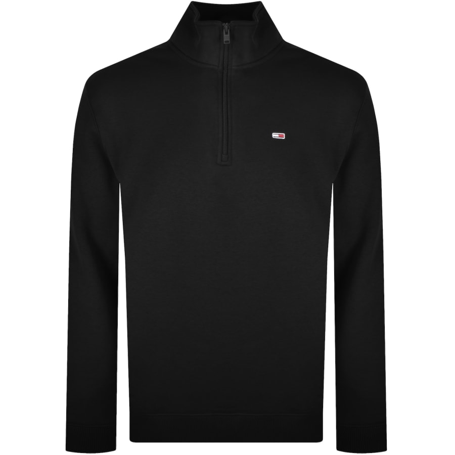 Tommy Jeans Quarter Zip Sweatshirt Black Mainline Menswear
